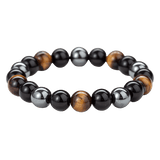 Bracelet Hématite Obsidienne Œil de Tigre 10 mm - Biloria