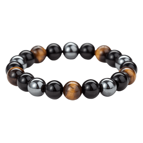 Bracelet Hématite Obsidienne Œil de Tigre 10 mm - Biloria