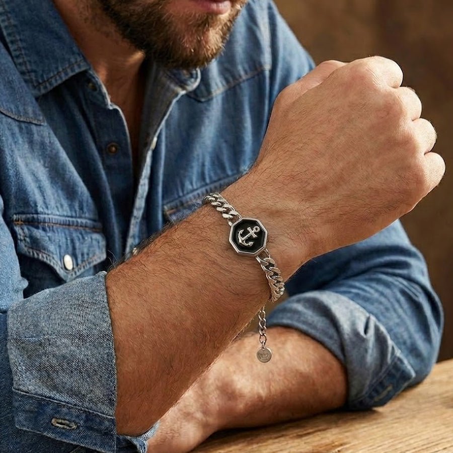 Bracelet Homme Ancre Marine – Stabilité et Force - Biloria