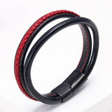 Bracelet Homme Cuir Deux Rangs | Classe Duo Noir - Biloria