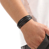Bracelet Homme Cuir Tressé – Force et Sérénité - Biloria