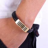 Bracelet Homme Cuir Vague – Élégance Minimaliste - Biloria