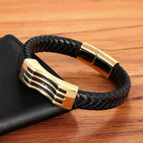 Bracelet Homme Cuir Vague – Élégance Minimaliste - Biloria