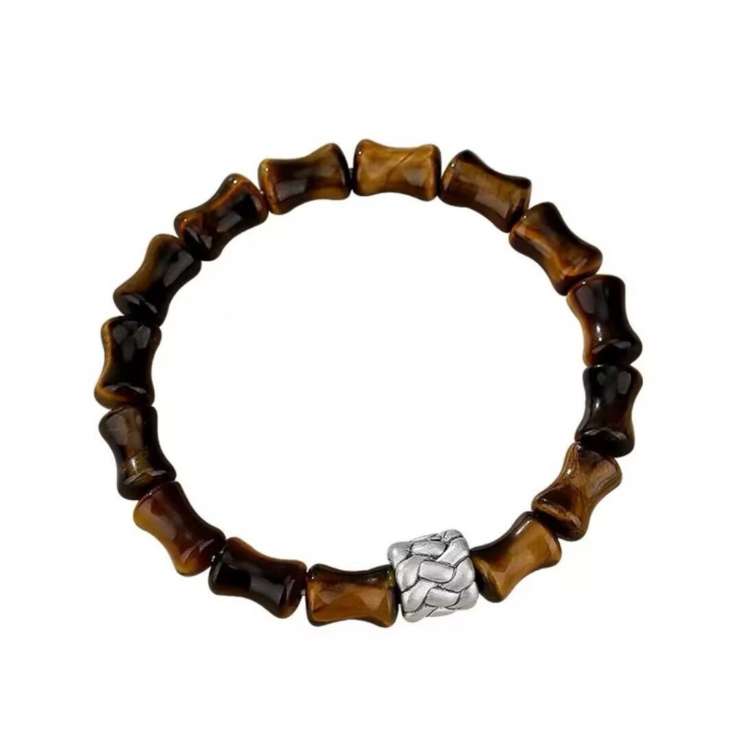 Bracelet Homme Œil de Tigre Bambou – Force et Protection - Biloria
