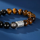 Bracelet Homme Œil de Tigre Obsidienne Argent 999 – Bijou Protecteur - Biloria