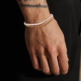 Bracelet Homme Perle et Argent Plaqué Or — Dualité et Sérénité - Biloria