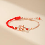 Bracelet Infini Couple Rouge et Noir – Argent 925 Trèfle Chance - Biloria