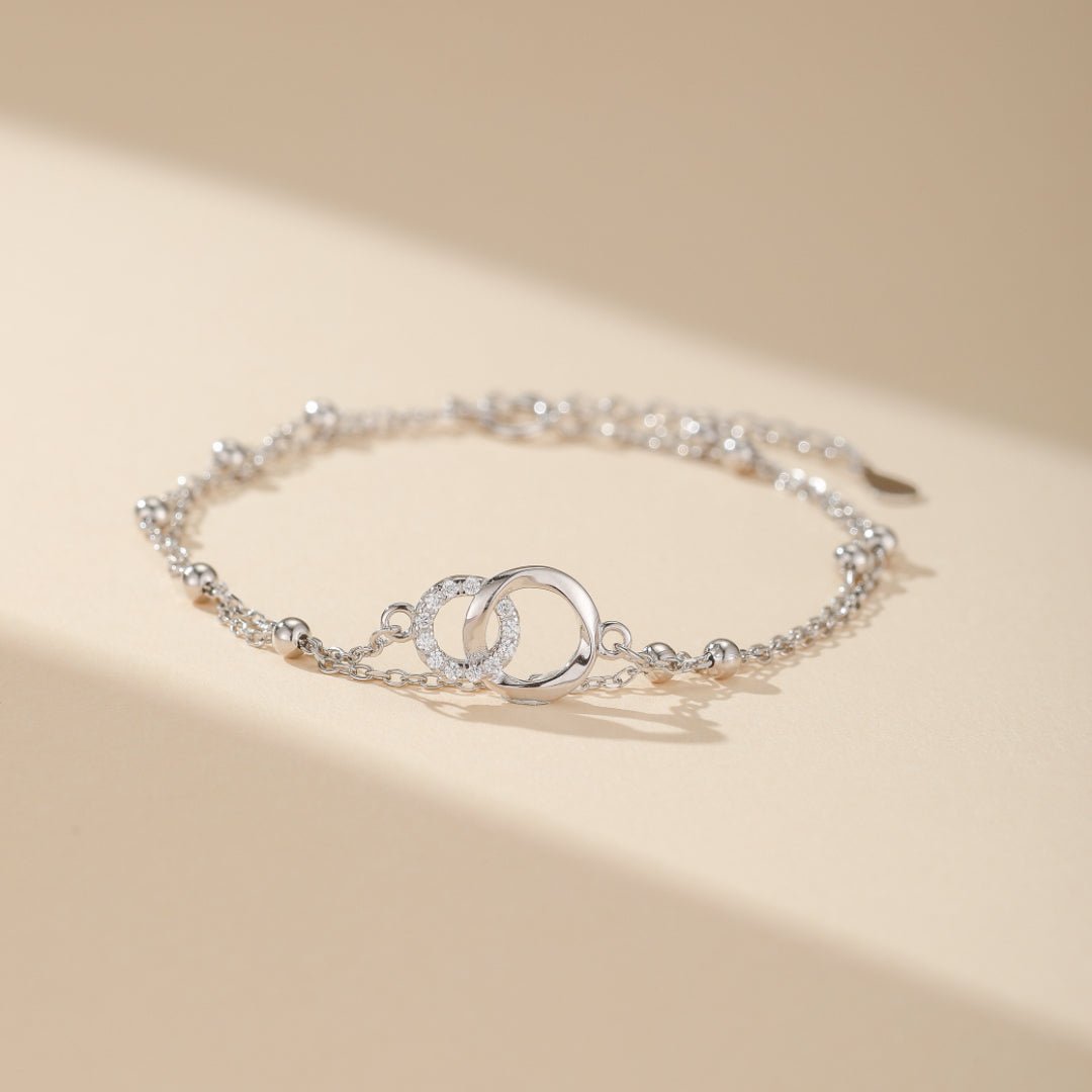 Bracelet Infini Double Chaîne Argent 925 – Amour Éternel - Biloria