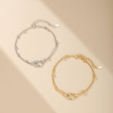 Bracelet Infini Double Chaîne Argent 925 – Amour Éternel - Biloria