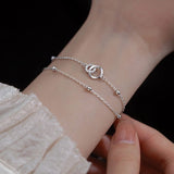 Bracelet Infini Double Chaîne Argent 925 – Amour Éternel - Biloria