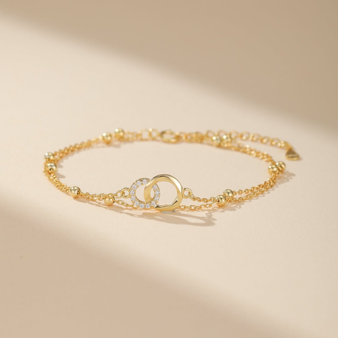 Bracelet Infini Double Chaîne Argent 925 – Amour Éternel - Biloria
