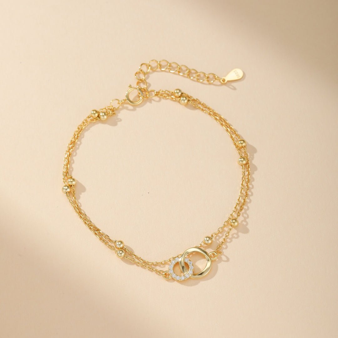 Bracelet Infini Double Chaîne Argent 925 – Amour Éternel - Biloria