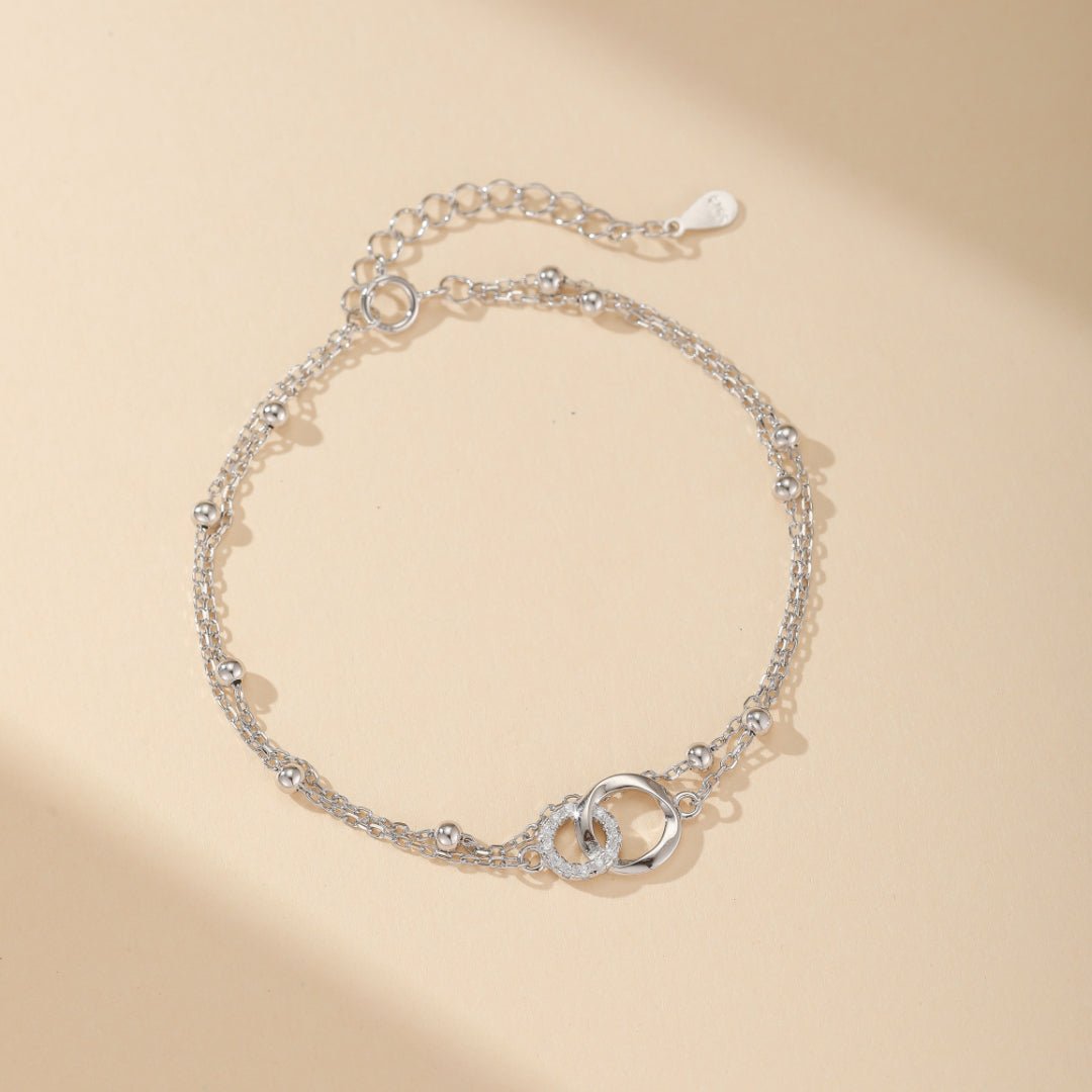 Bracelet Infini Double Chaîne Argent 925 – Amour Éternel - Biloria