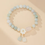 Bracelet Jade Blanc et Agate Porte-Bonheur - Biloria