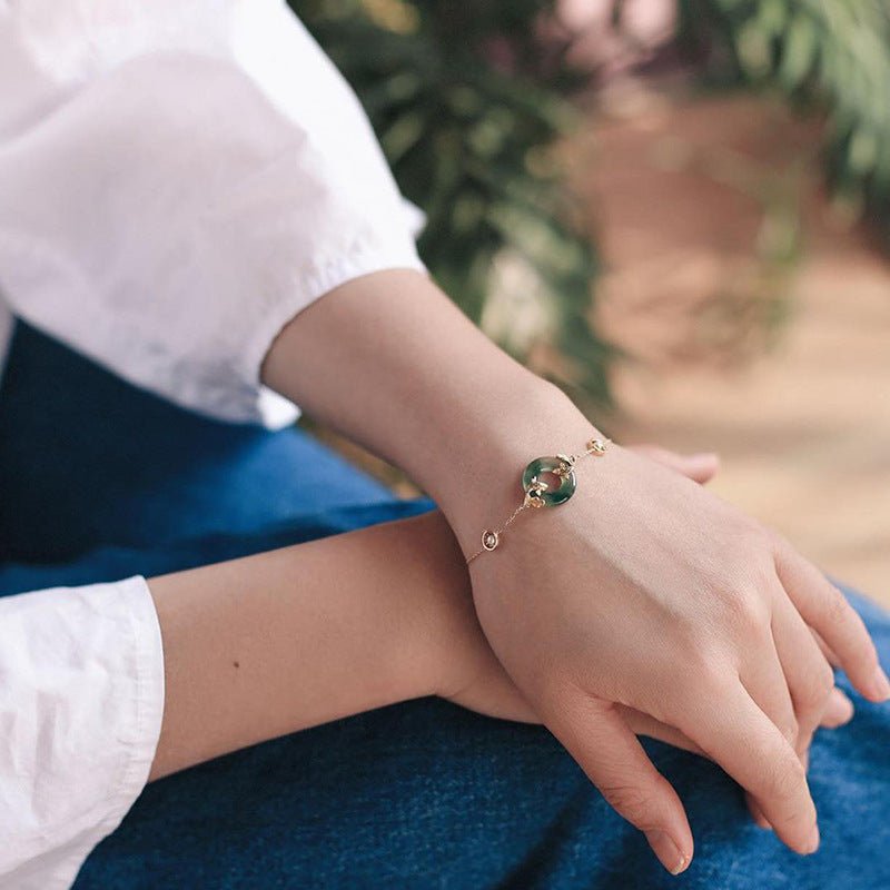 Bracelet Jade Carpe Koï Plaqué Or – Abondance et Prospérité - Biloria