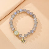 Bracelet Jade et Labradorite Protection Céleste Cheval Coq - Biloria