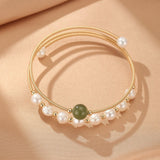 Bracelet Jade Néphrite et Perle – Bijou Naturel - Biloria
