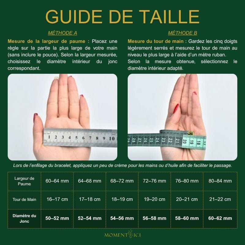 Bracelet Jonc en Jade Vert Forêt – Pierre de Protection - Biloria