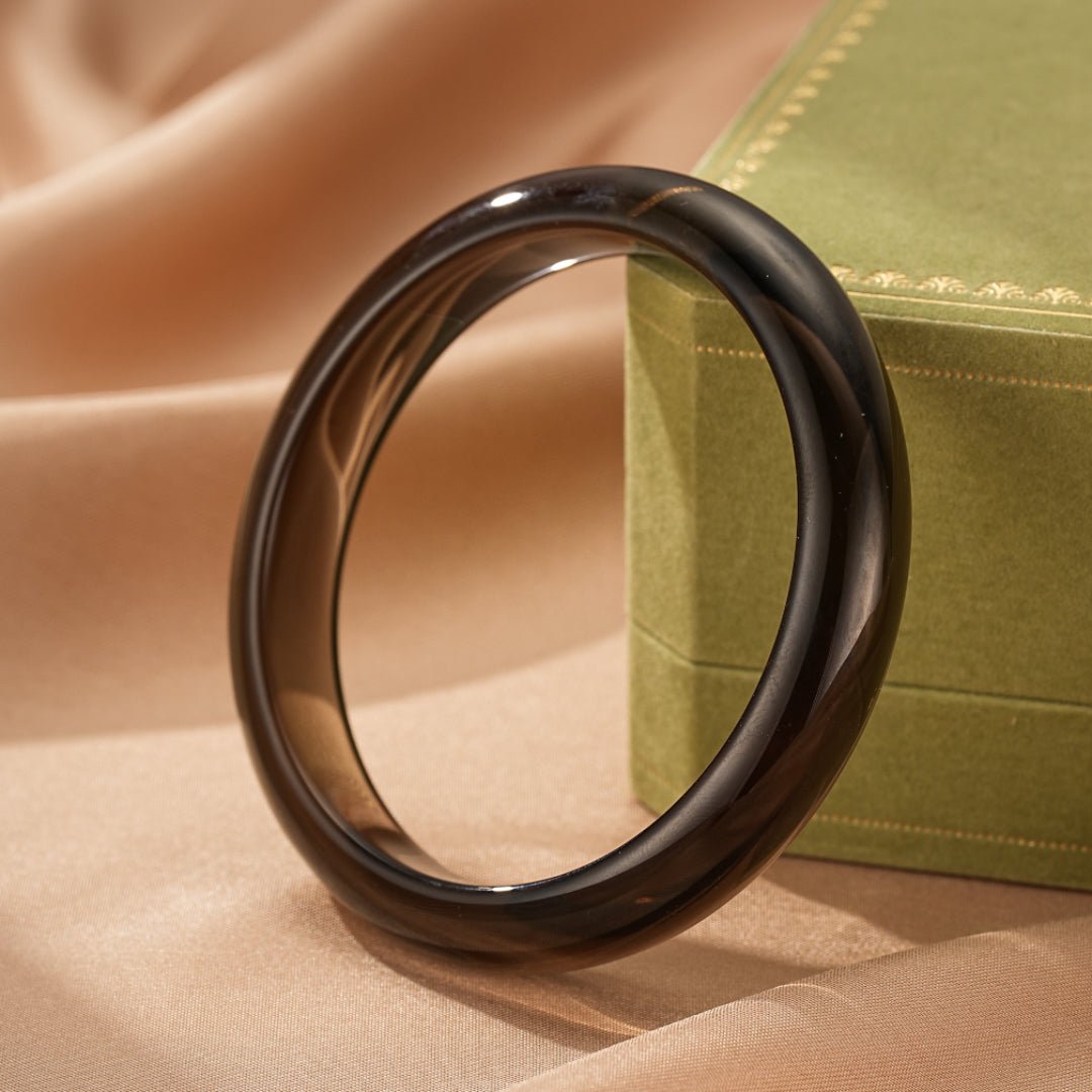 Bracelet Jonc Obsidienne Noire Puissance - Biloria