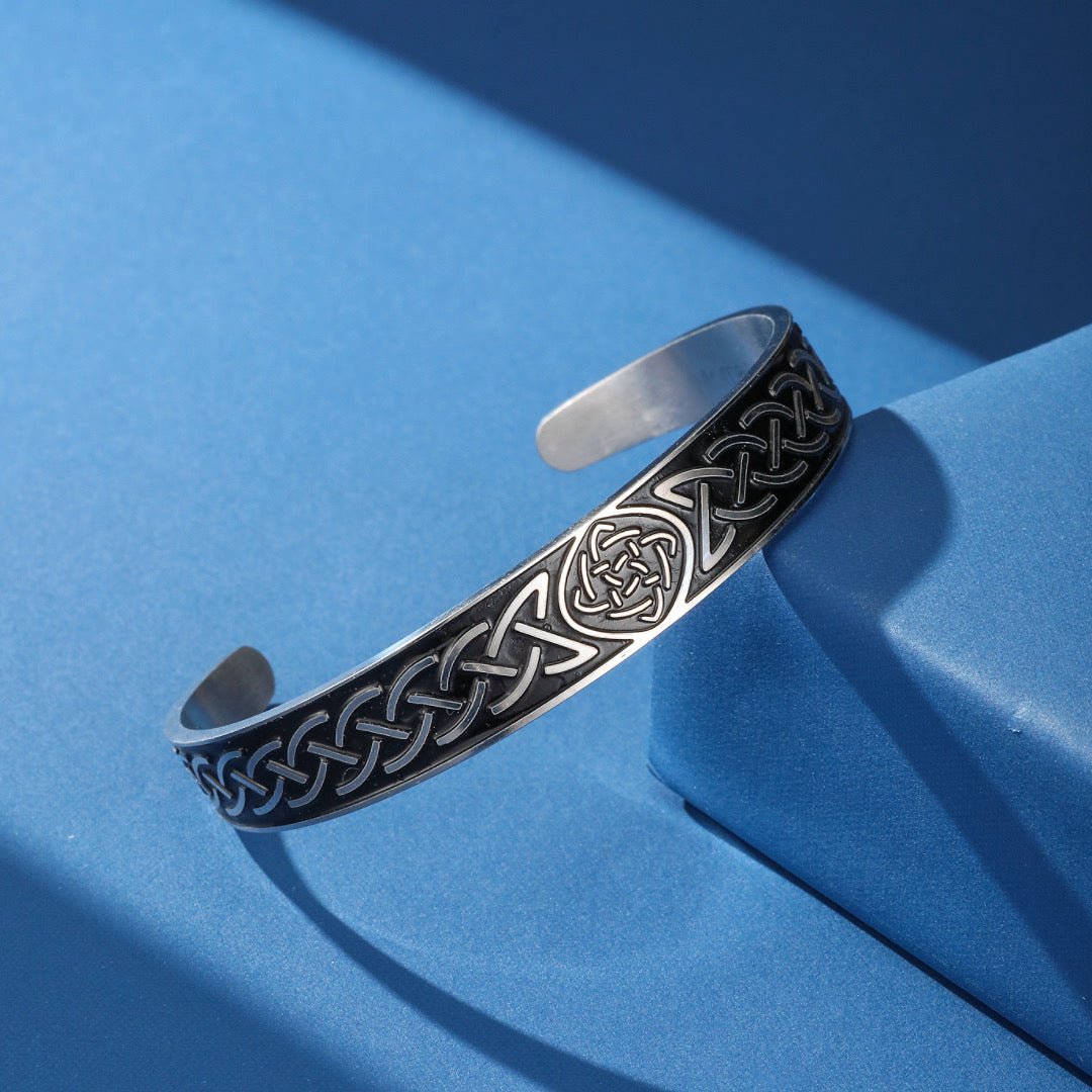 Bracelet Jonc Viking Nœud Éternel Acier Inoxydable - Biloria