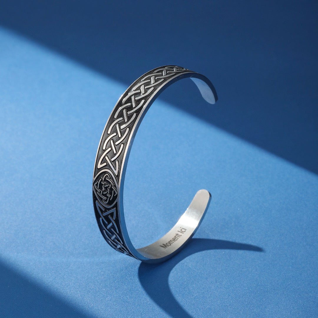 Bracelet Jonc Viking Nœud Éternel Acier Inoxydable - Biloria