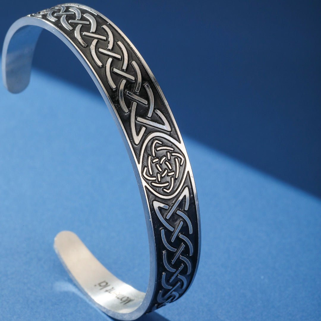Bracelet Jonc Viking Nœud Éternel Acier Inoxydable - Biloria