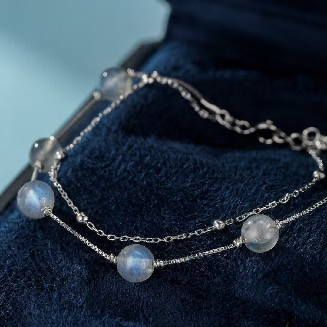 Bracelet Labradorite et Argent 925 – Bijou Fait Main Protection - Biloria