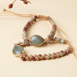 Bracelet Labradorite Jaspe Ajustable – Vitalité - Biloria