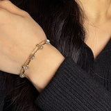 Bracelet Labradorite Laiton Plaqué Or 14K - Biloria