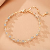 Bracelet Labradorite Luna Argent Plaqué Or Protection Intuition - Biloria