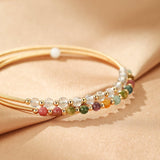 Bracelet Labradorite Tourmaline Or 14K Pierres Fines - Biloria