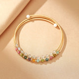Bracelet Labradorite Tourmaline Or 14K Pierres Fines - Biloria