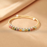 Bracelet Labradorite Tourmaline Or 14K Pierres Fines - Biloria