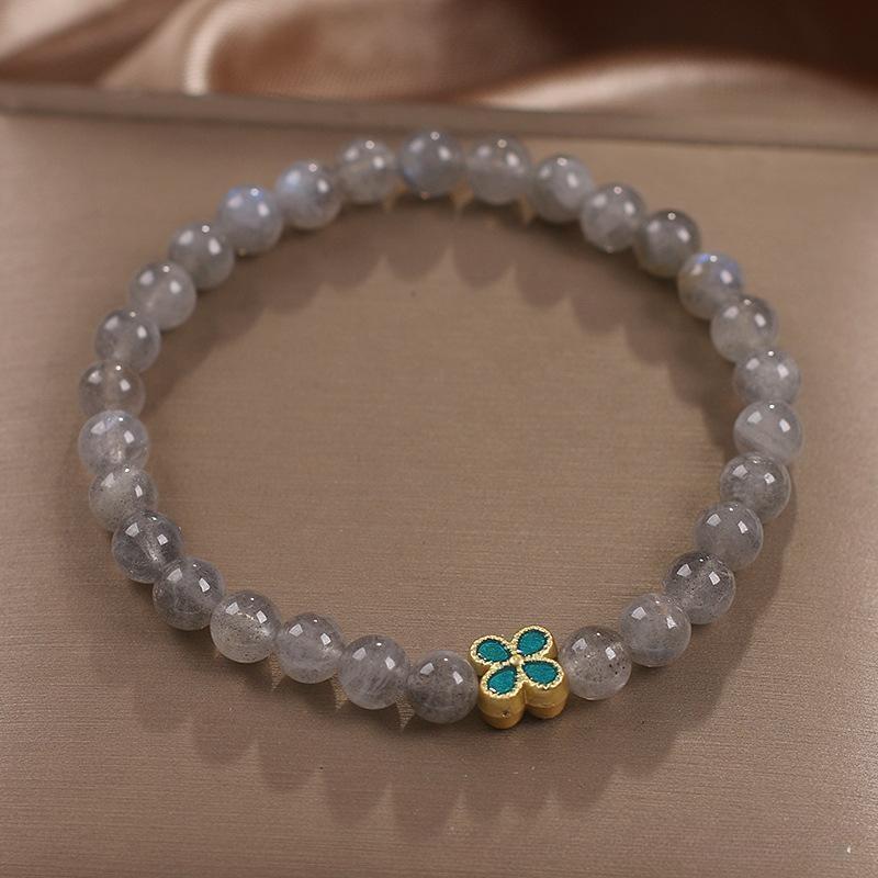 Bracelet Labradorite Trèfle Chance - Apaisement et Protection - Biloria