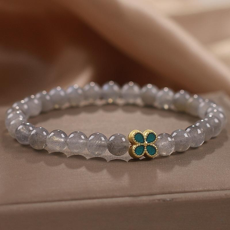 Bracelet Labradorite Trèfle Chance - Apaisement et Protection - Biloria