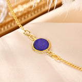 Bracelet Lapis Lazuli Mandala en Argent Plaqué Or - Biloria
