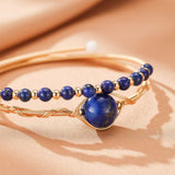 Bracelet Lapis Lazuli Œil Protecteur - Bijou Intuitif Argent Plaqué Or - Biloria