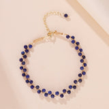 Bracelet Lapis Lazuli Vague Céleste Plaqué Or - Biloria