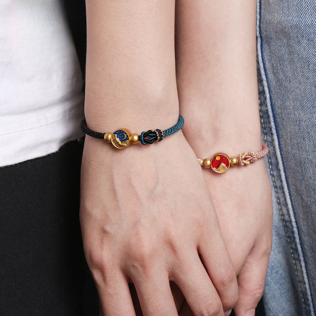Bracelet Lune et Soleil pour Couple – Symbole d'Union - Biloria