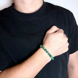 Bracelet Malachite Homme Argent 925 – Protection et Élégance - Biloria