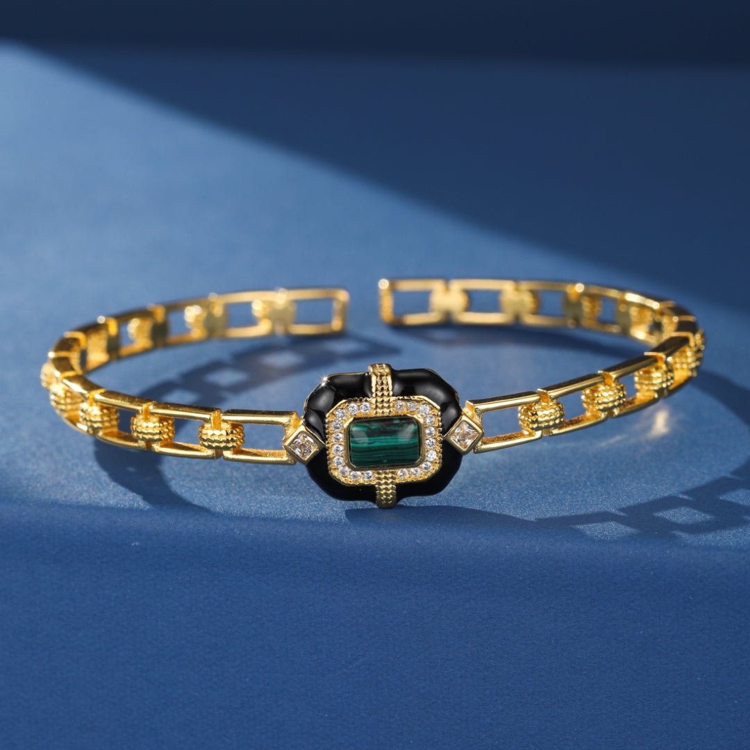 Bracelet Malachite Onyx Protection Confiance - Biloria