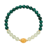 Bracelet Malachite Préhnite Ambre pour Harmonie et Sérénité - Biloria