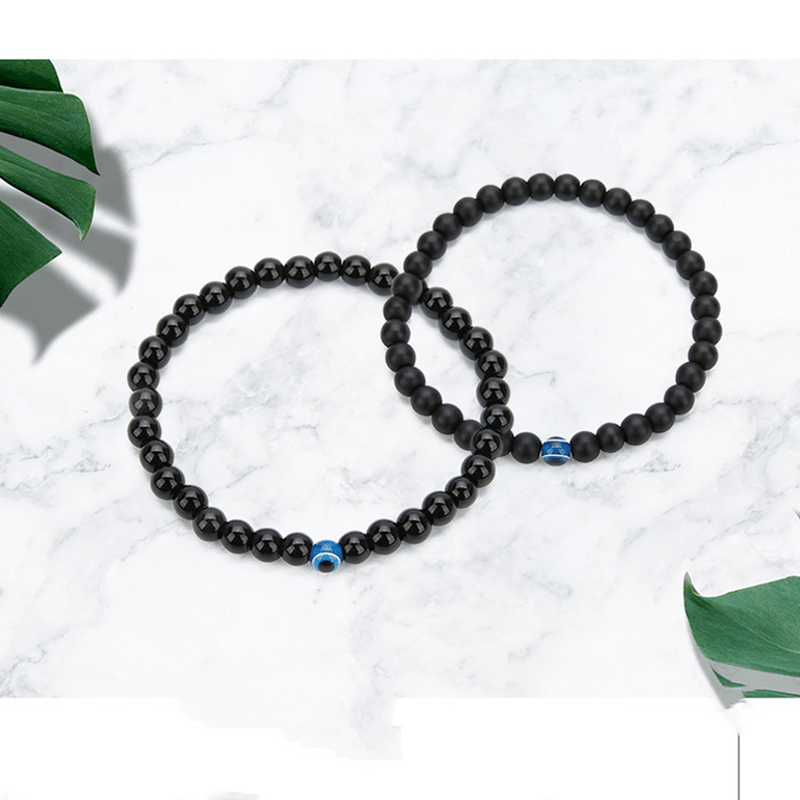 Bracelet Mauvais Œil Agate Noire – Protection et Sérénité - Biloria
