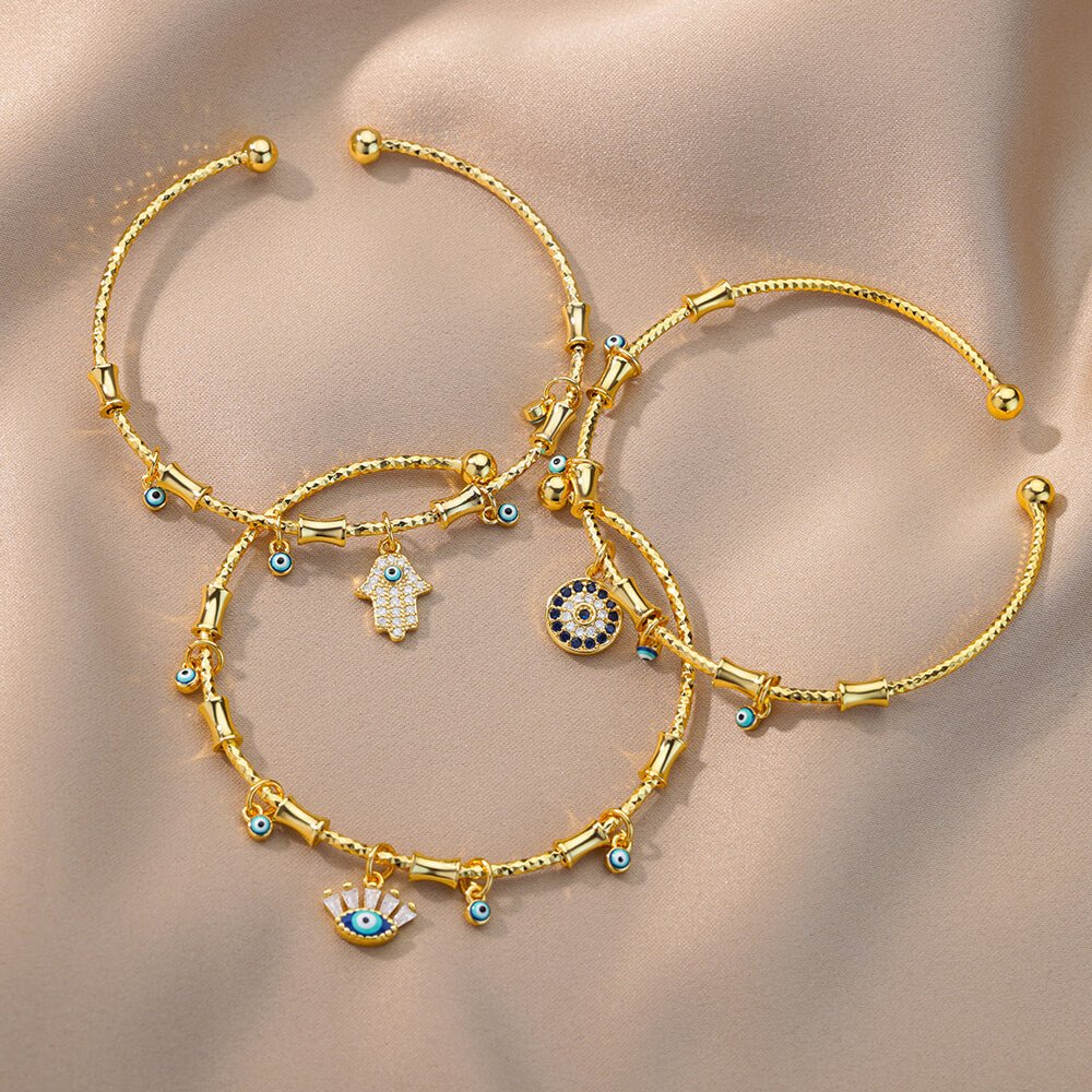 Bracelet Mauvais Œil Bénédiction en Zircon — Protection et Style - Biloria