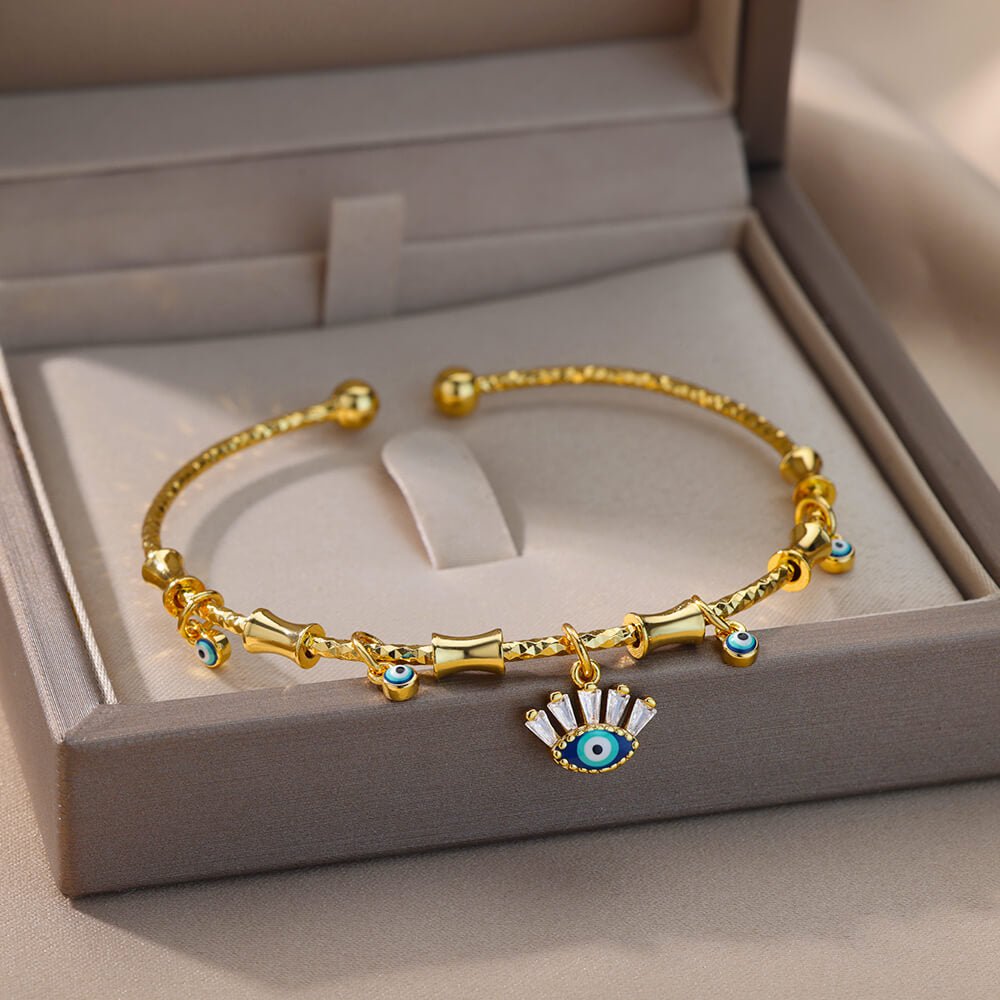 Bracelet Mauvais Œil Bénédiction en Zircon — Protection et Style - Biloria
