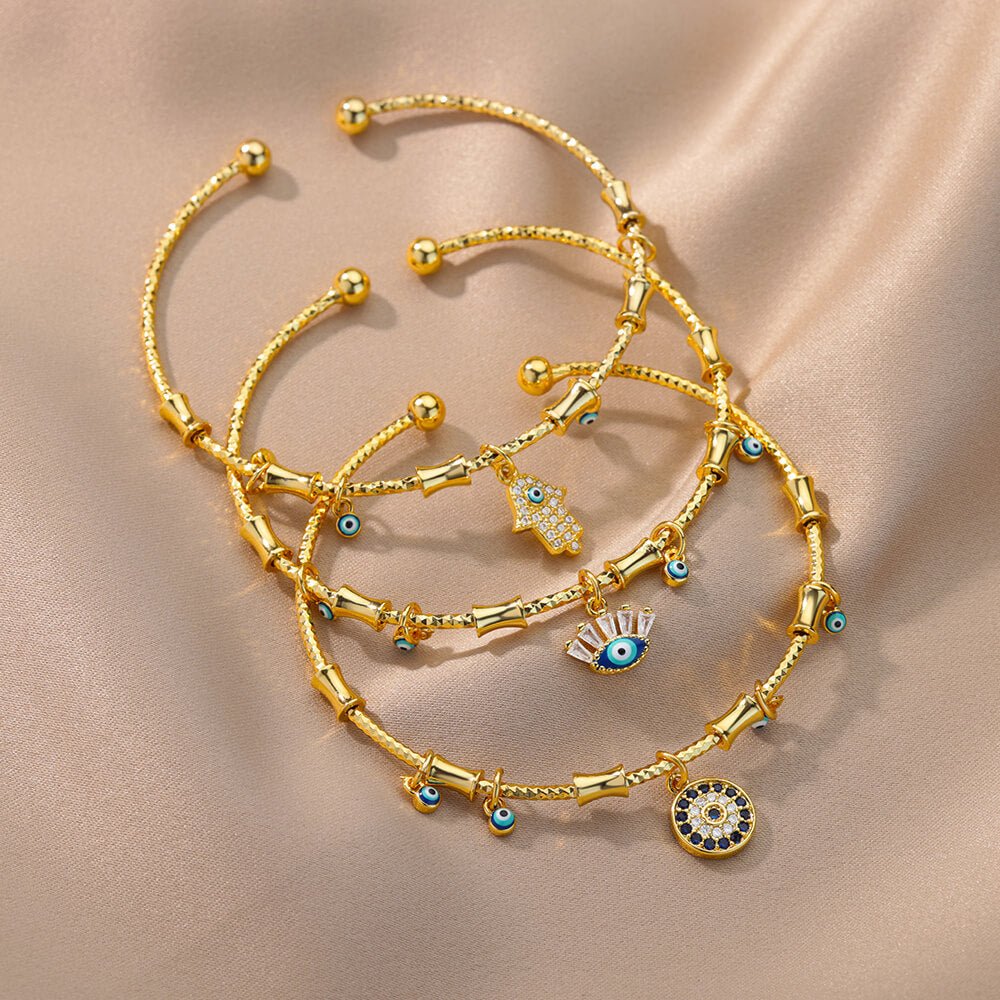 Bracelet Mauvais Œil Bénédiction en Zircon — Protection et Style - Biloria