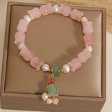 Bracelet Muguet Quartz Rose Perle Divine - Méditation et Sérénité - Biloria