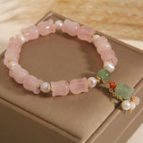 Bracelet Muguet Quartz Rose Perle Divine - Méditation et Sérénité - Biloria