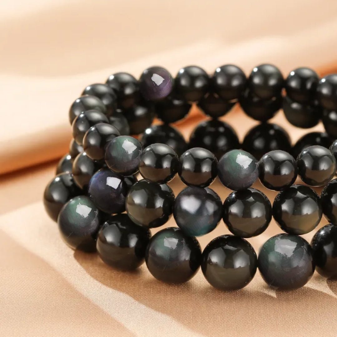 Bracelet Obsidienne Arc-en-Ciel Protection et Introspection - Biloria