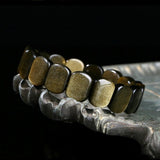 Bracelet Obsidienne Dorée pour Protection et Ancrage - Biloria